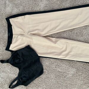 Women's Black and Cream Pants